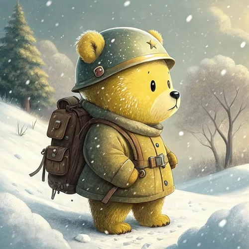 Bear Soliders On Abstract #553