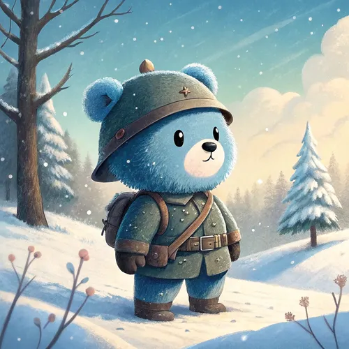 Bear Soliders On Abstract #525