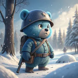 Bear Soliders On Abstract #118