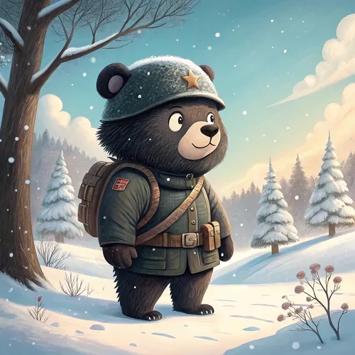 Bear Soliders On Abstract #143