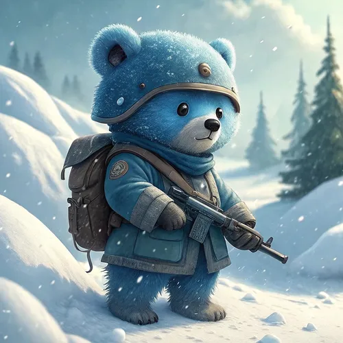 Bear Soliders On Abstract #423