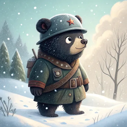Bear Soliders On Abstract #359