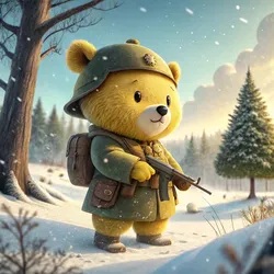 Bear Soliders On Abstract #421