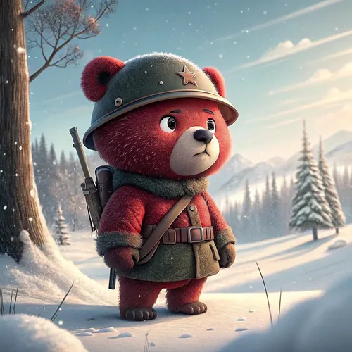 Bear Soliders On Abstract #314