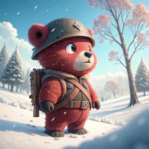 Bear Soliders On Abstract #155