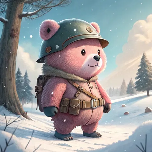 Bear Soliders On Abstract #389