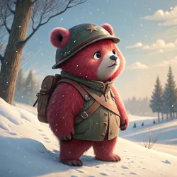 Bear Soliders On Abstract #190