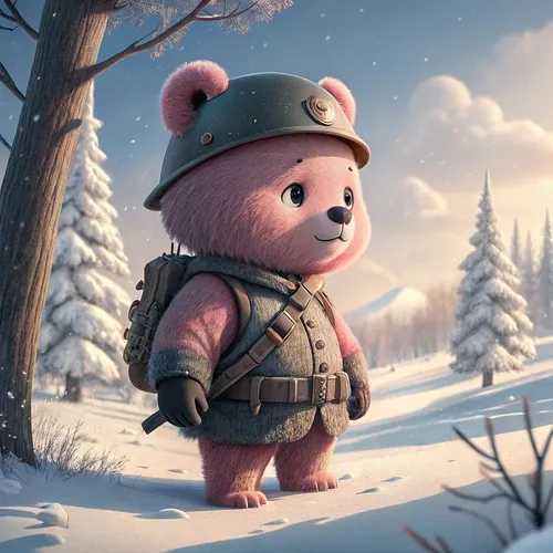 Bear Soliders On Abstract #377