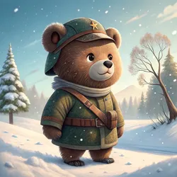 Bear Soliders On Abstract #338