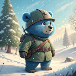 Bear Soliders On Abstract #413