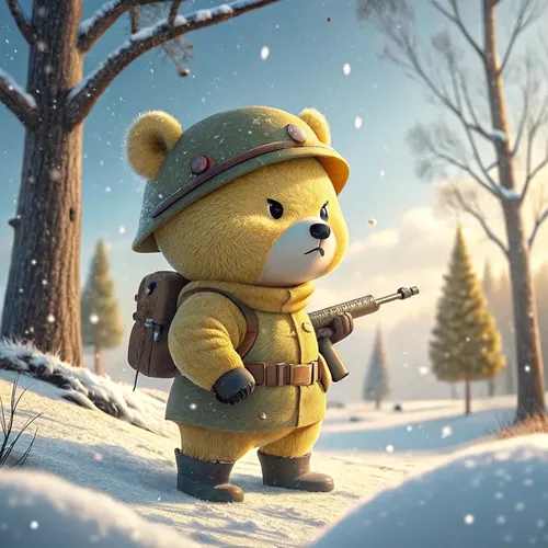 Bear Soliders On Abstract #440