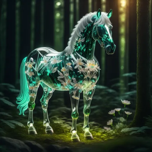 Abstract Crystal Horse Collection #187