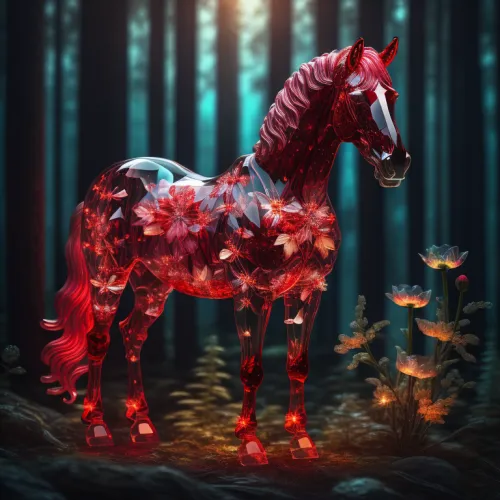 Abstract Crystal Horse Collection #163