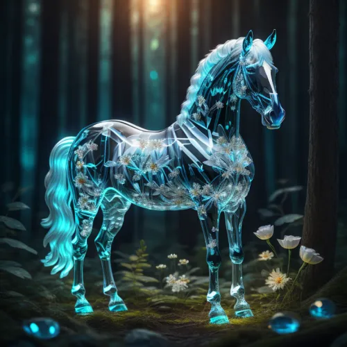 Abstract Crystal Horse Collection #146