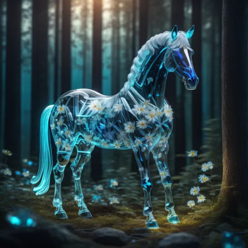 Abstract Crystal Horse Collection #286