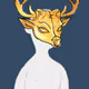 Golden Reindeer Helmet