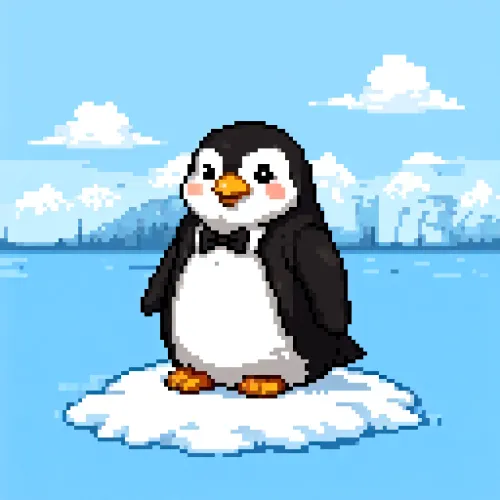 Abstract 8 Bit Penguin #214