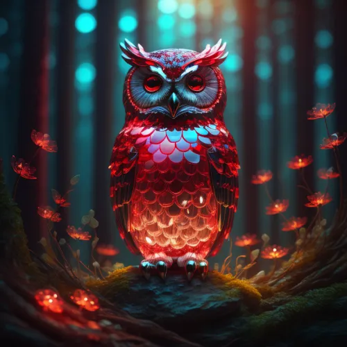 Serious looking Owls #186