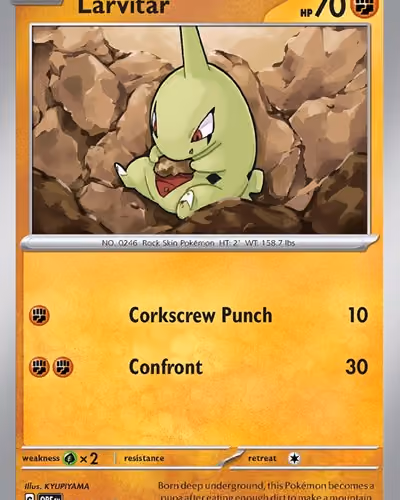 Larvitar Reverse Holo - Obsidian Flames