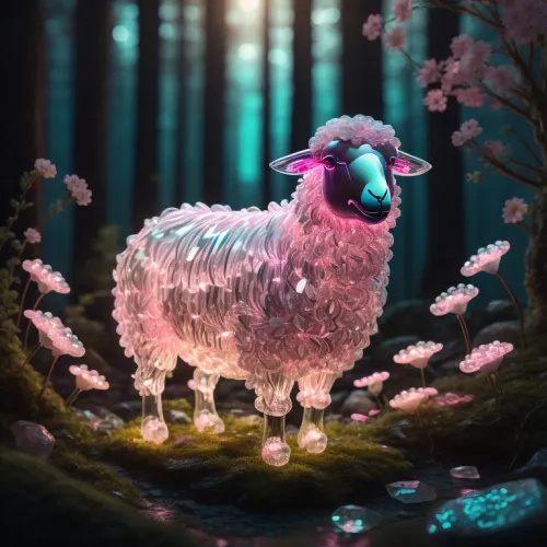 Crystal Sheep on Abstract #980