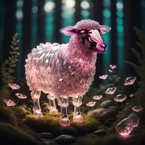 Crystal Sheep on Abstract #817