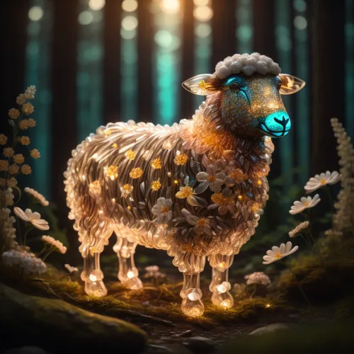 Crystal Sheep on Abstract #539