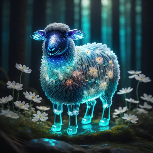 Crystal Sheep on Abstract #674