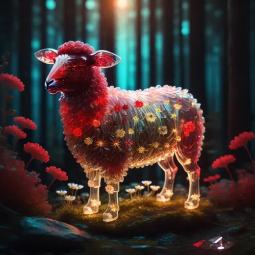Crystal Sheep on Abstract #727