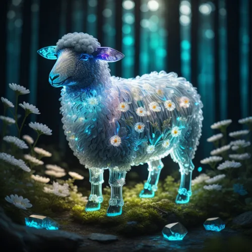 Crystal Sheep on Abstract #82