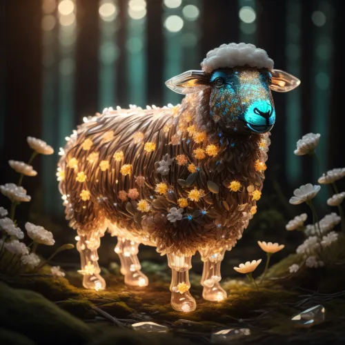 Crystal Sheep on Abstract #253