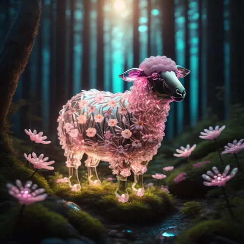 Crystal Sheep on Abstract #317