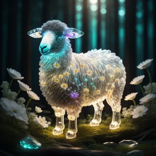 Crystal Sheep on Abstract #309