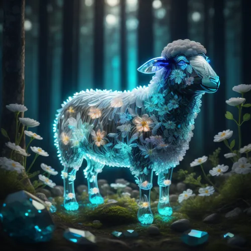 Crystal Sheep on Abstract #650