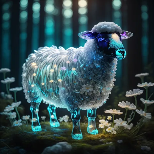 Crystal Sheep on Abstract #611