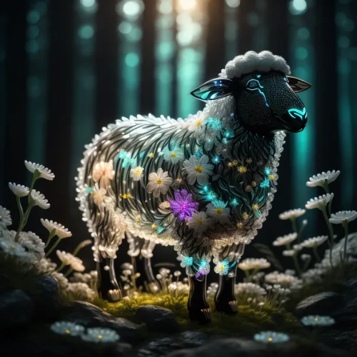 Crystal Sheep on Abstract #827