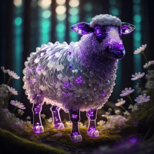 Crystal Sheep on Abstract #720