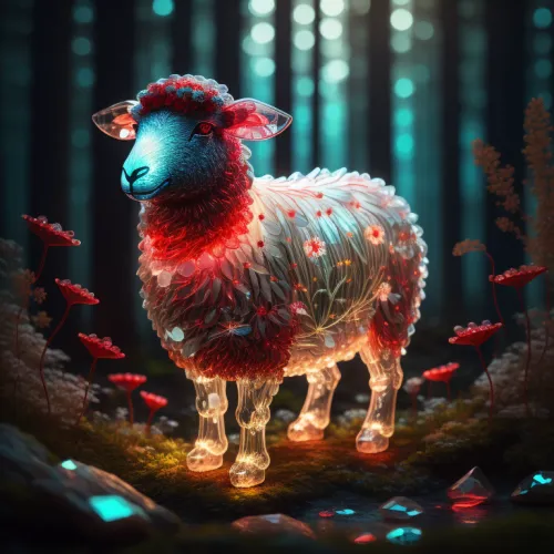 Crystal Sheep on Abstract #775