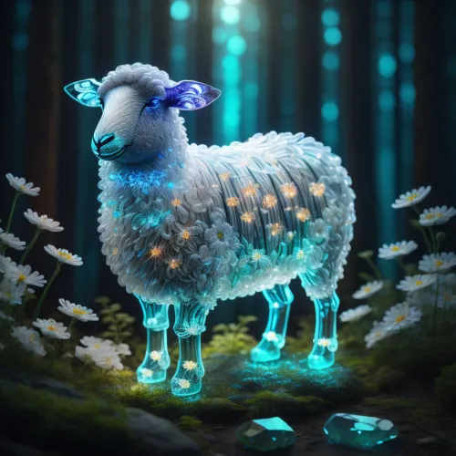 Crystal Sheep on Abstract #788