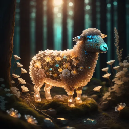 Crystal Sheep on Abstract #575