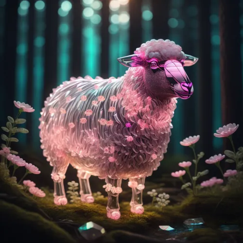Crystal Sheep on Abstract #506
