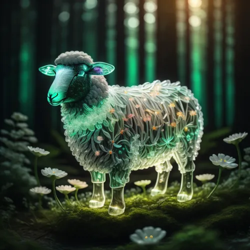 Crystal Sheep on Abstract #546
