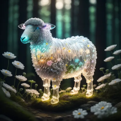 Crystal Sheep on Abstract #220