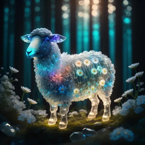 Crystal Sheep on Abstract #419