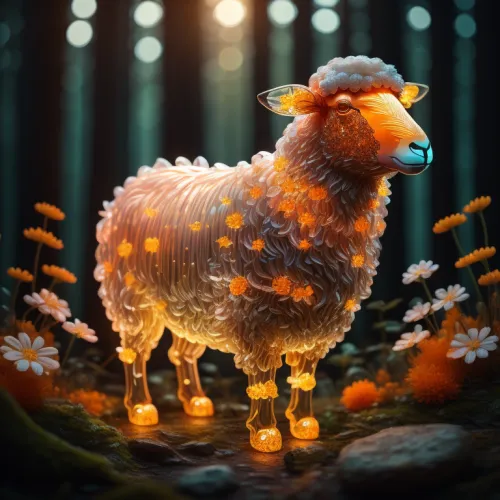 Crystal Sheep on Abstract #475
