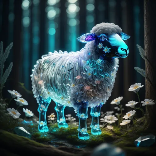 Crystal Sheep on Abstract #668