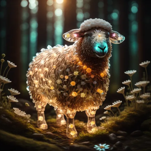 Crystal Sheep on Abstract #340