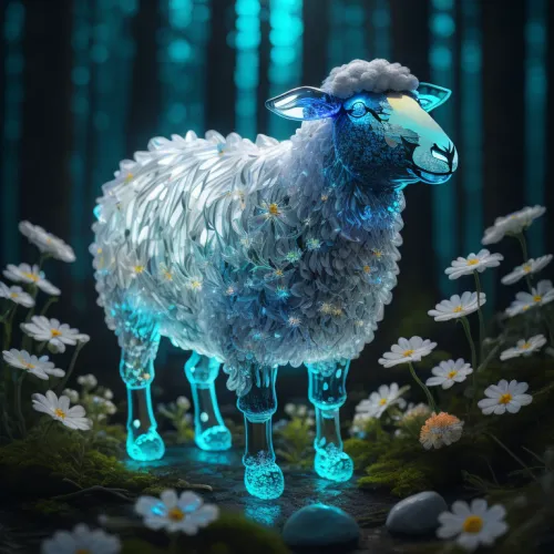 Crystal Sheep on Abstract #918