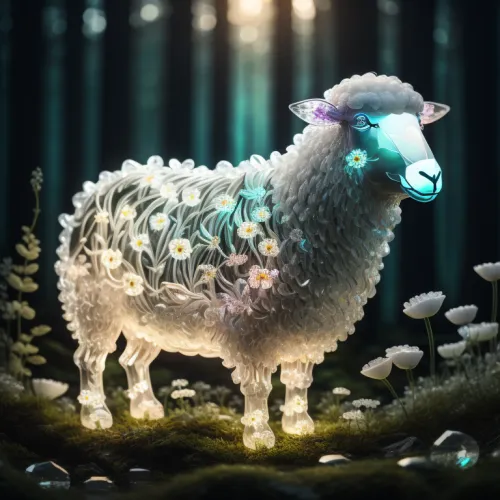 Crystal Sheep on Abstract #574