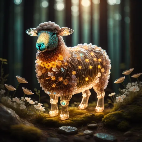 Crystal Sheep on Abstract #792