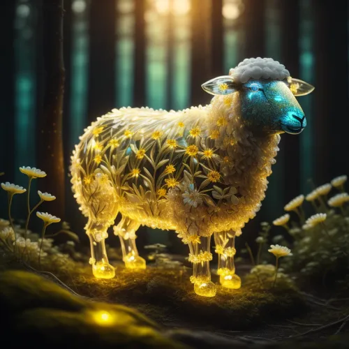 Crystal Sheep on Abstract #359